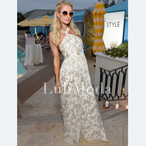 Rachel Zoe Bella l Metallic Silk Goddess Gown - Picture 3 of 14